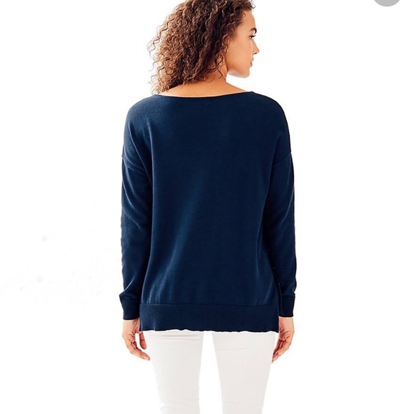 NWT Lilly Pulitzer Caralynn Navy sweater, S - Picture 3 of 6